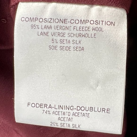 $2190 Alexander McQueen Burgundy Black Silk Blazer Wool Jacket size 44 - Picture 9 of 9